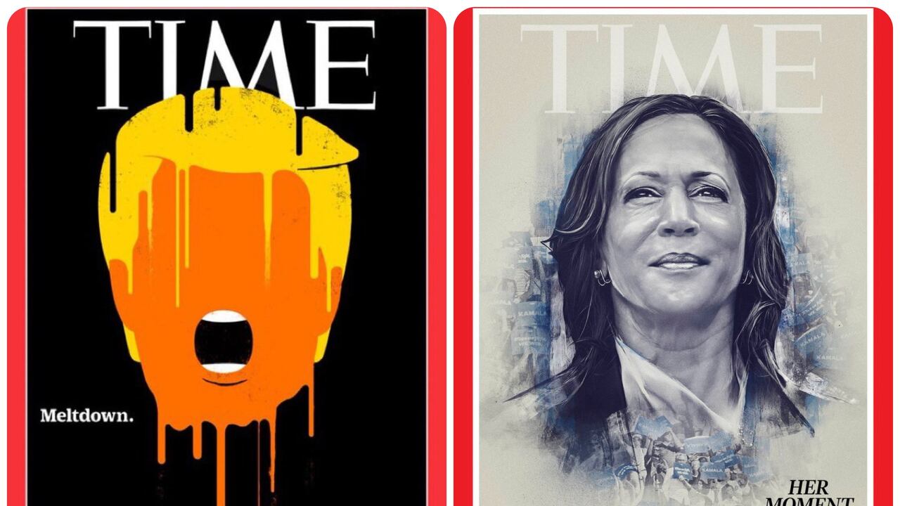 Las portadas de la revista Time de Kamala Harris y Donald Trump