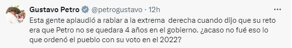 Mensajes entre María Fernanda Cabal y Gustavo Petro