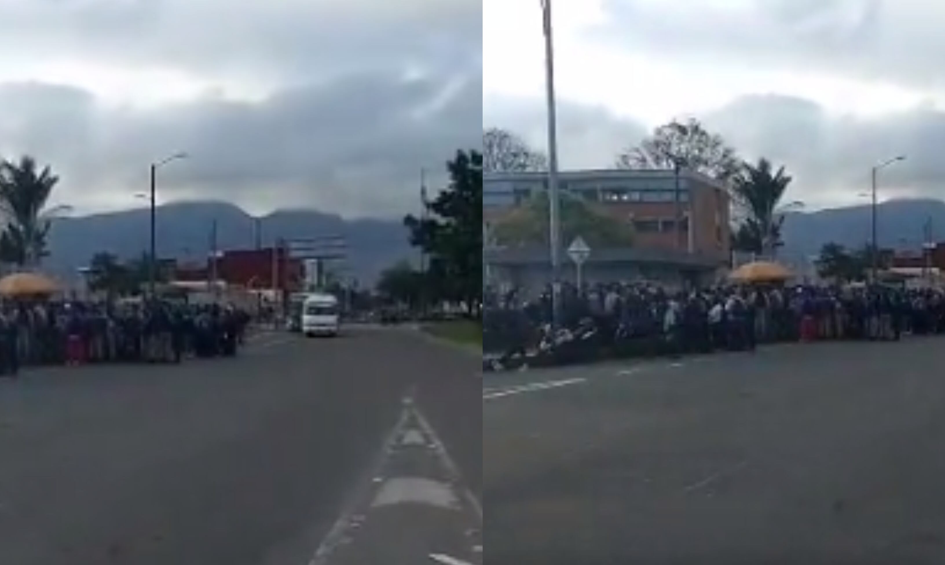 Manifestación en la avenida Primero de Mayo.