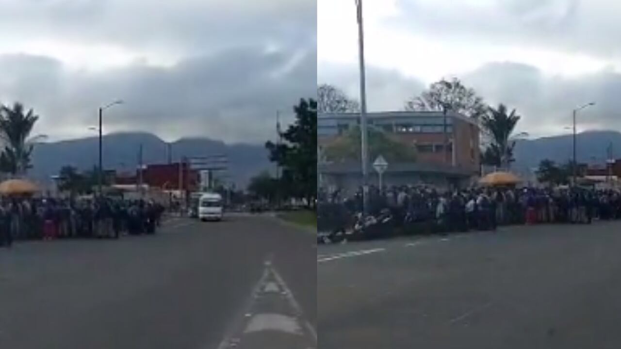 Manifestación en la avenida Primero de Mayo.