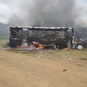 Quema de buses que denuncia Asocaña en un comunicado.
