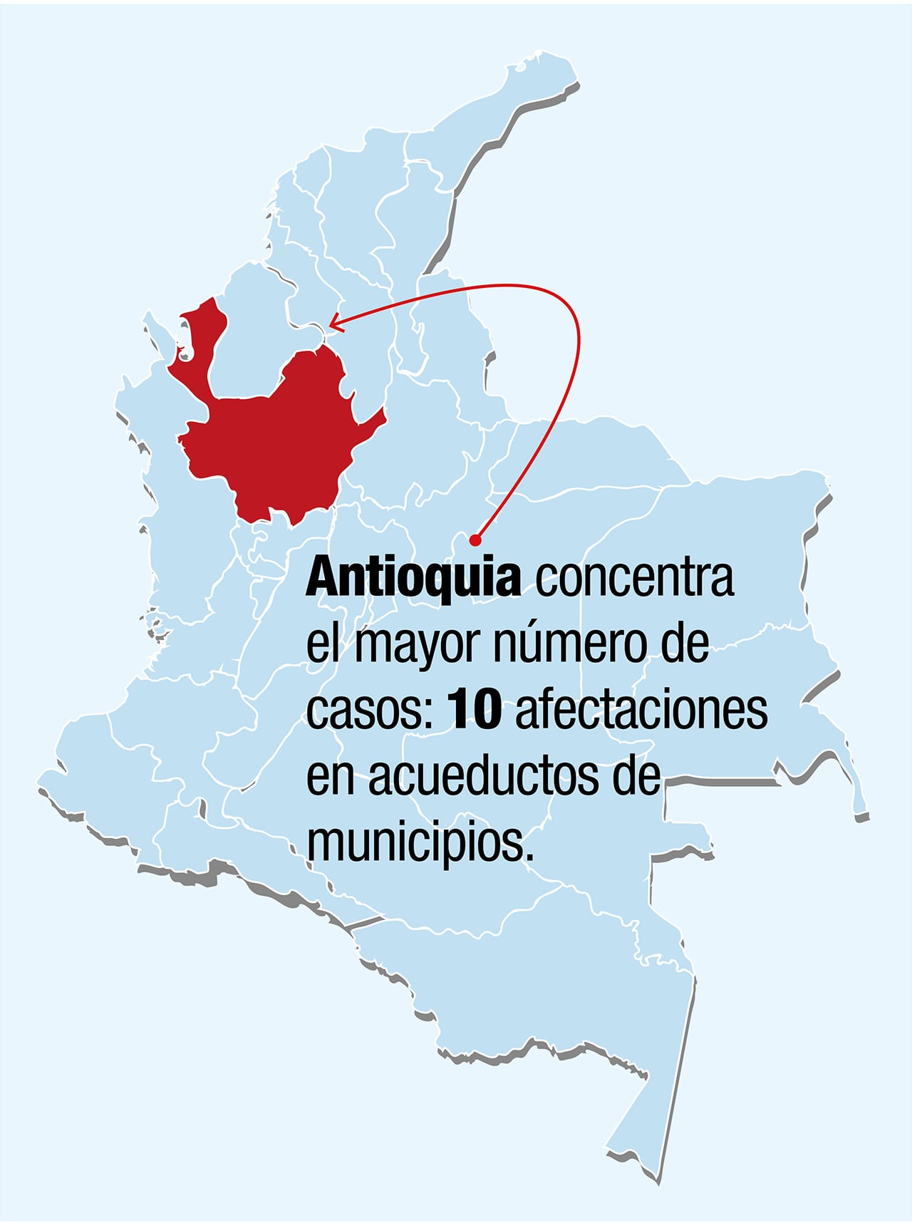 El Ministerio de Vivienda identificó 558 municipios en riesgo alto o muy alto de desabastecimiento de agua.