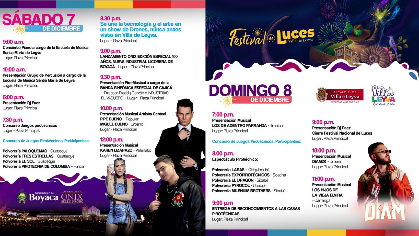 Festival de luces en Villa de Leyva: programación, fechas y artistas invitados
