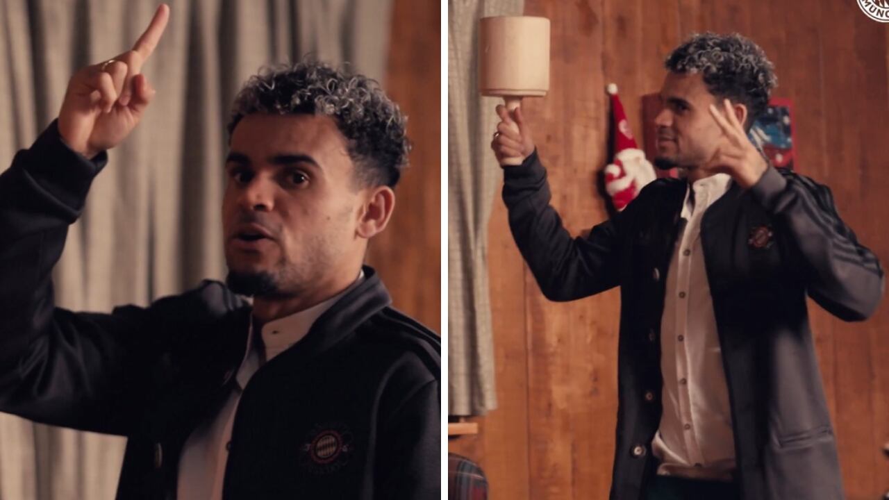 Luis Díaz en el video navideño del Bayern Múnich en este 2025.