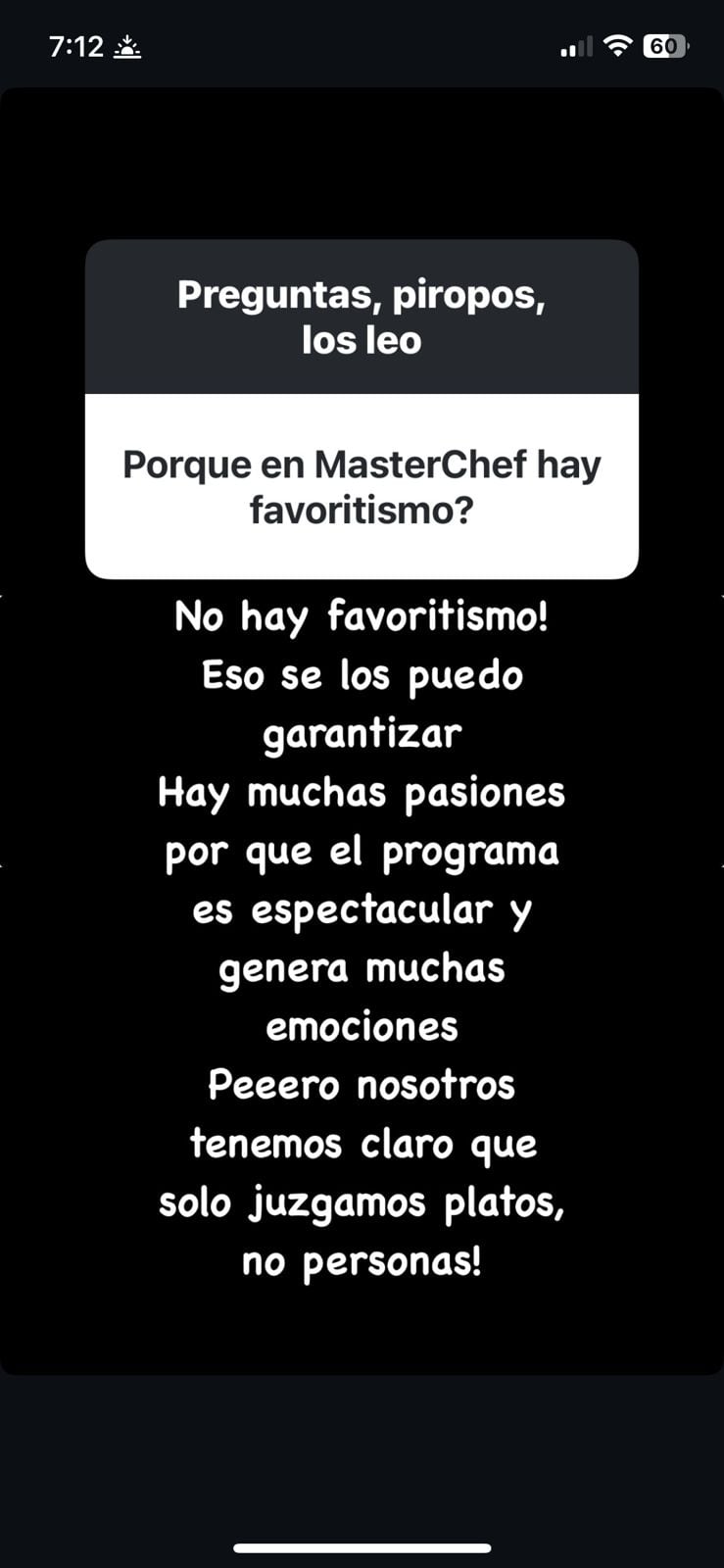 Jorge Rausch expuso la verdad sobre supuestas preferencias en MasterChef Celebrity