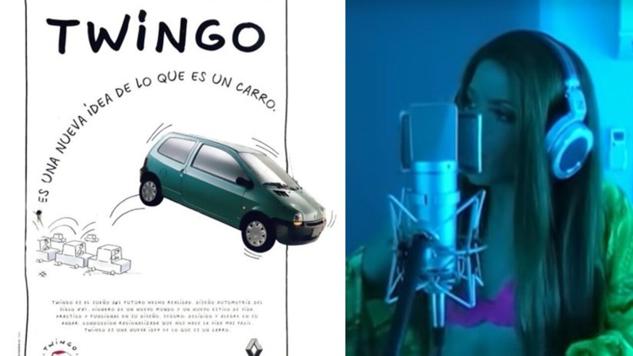 Shakira estuvo en la presentación del Twingo en Colombia, en 1995