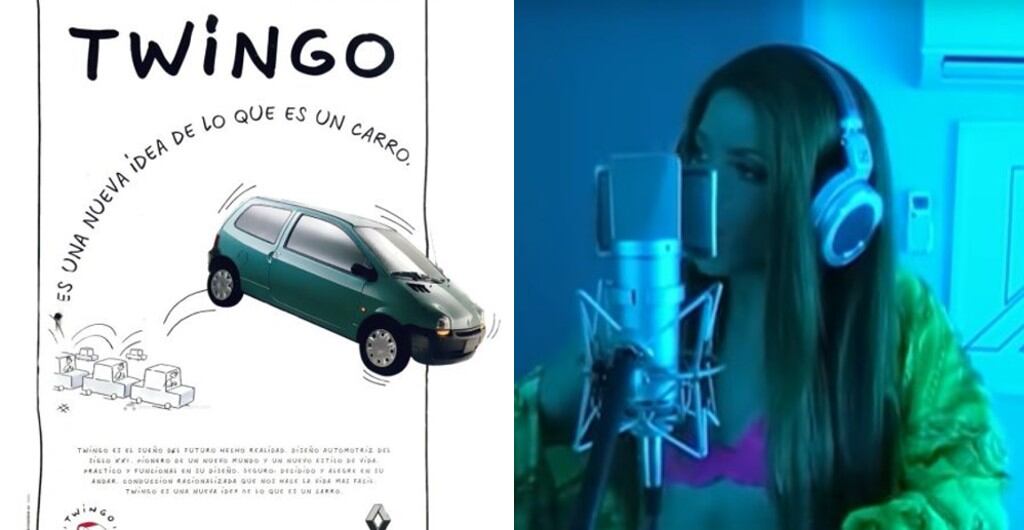 Shakira estuvo en la presentación del Twingo en Colombia, en 1995
