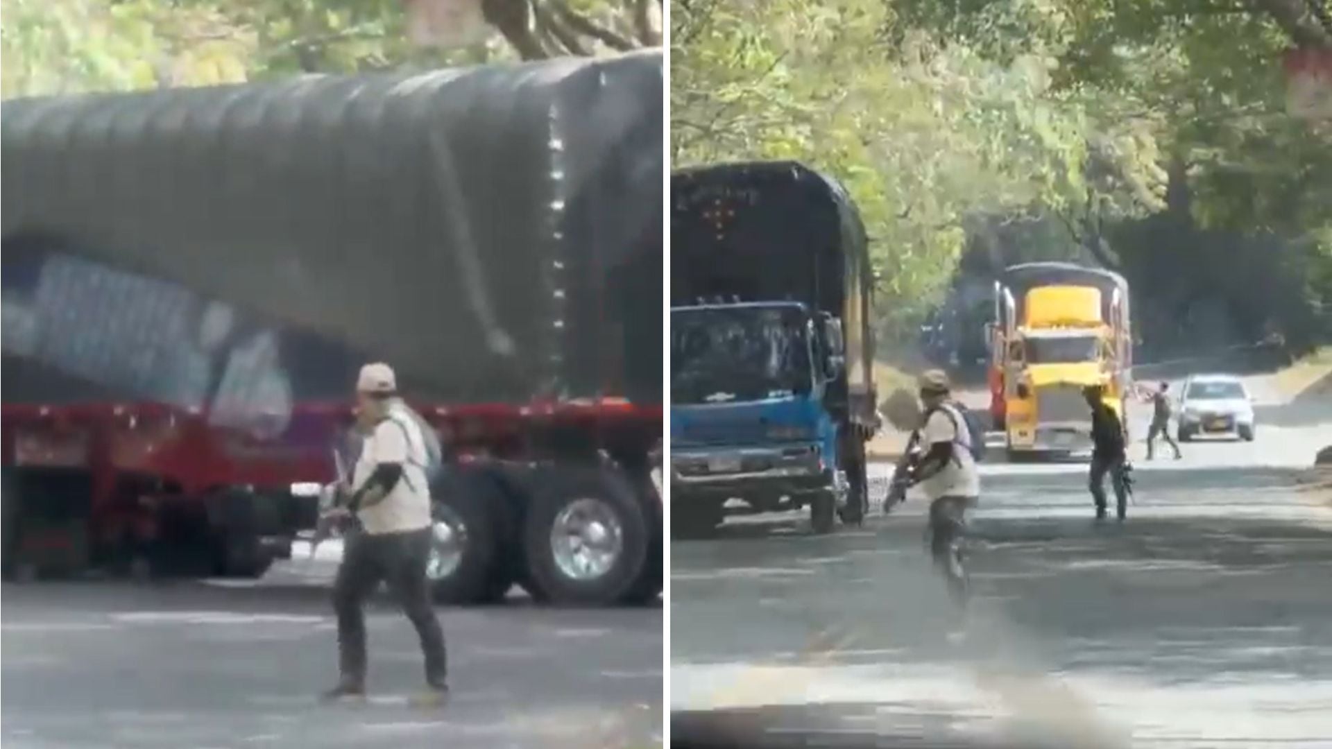 Los sujetos están intimidando a los conductores que pasan por el sector.
