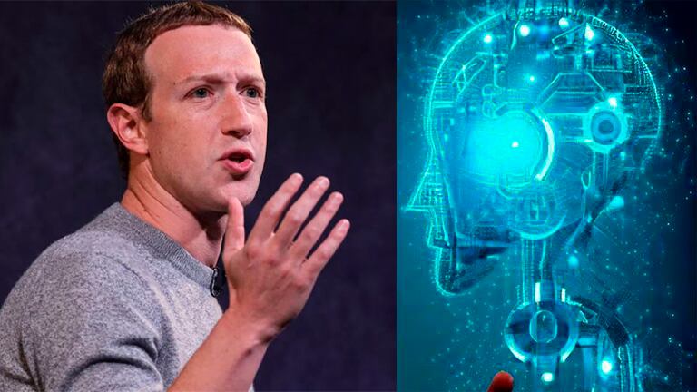 Ilustración de Mark Zuckerberg y la inteligencia artificial
