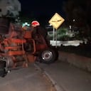 Tractomula volcada en Cartagena