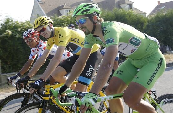 Nairo Quintana,  Cristopher Froome y Peter Sagan.