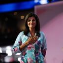 La ex embajadora ante la ONU, Nikki Haley, habla durante la Convención Nacional Republicana el martes 16 de julio de 2024 en Milwaukee.