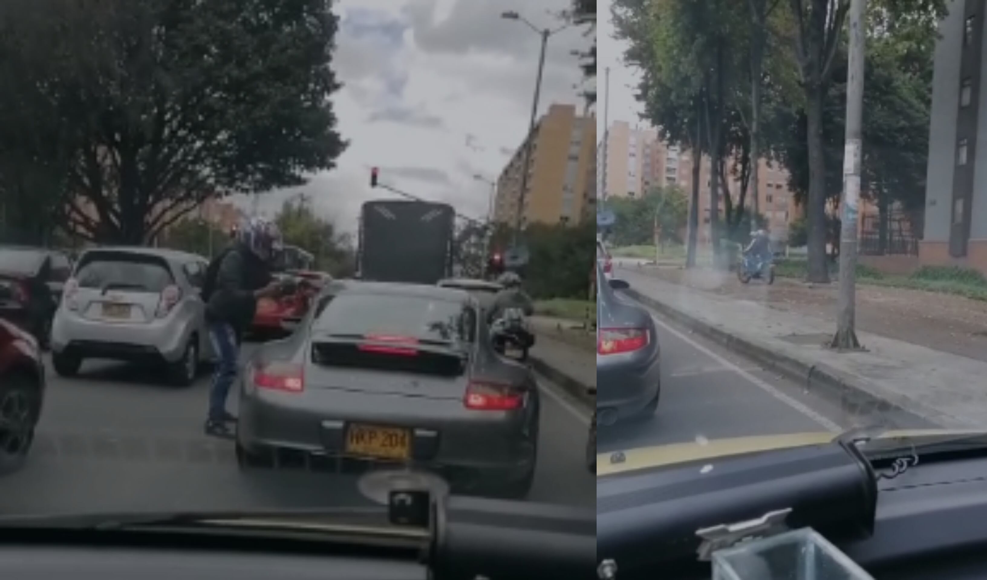 El delincuente amenazó a su víctima con un arma de fuego.