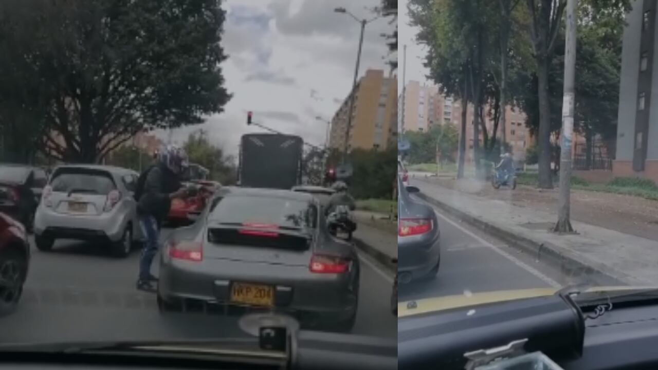 El delincuente amenazó a su víctima con un arma de fuego.