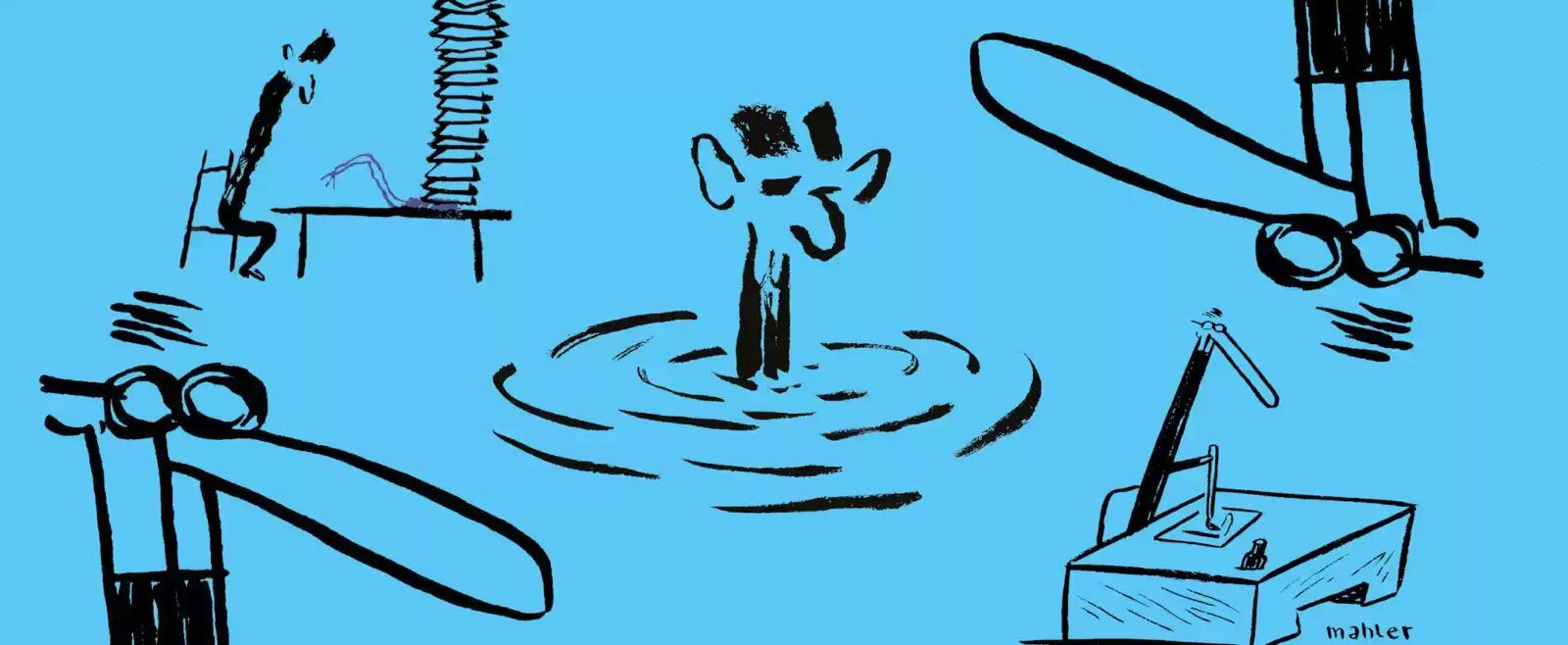 Esta es una de las ilustraciones que hacen parte de la exposición. / Foto: Nicolas Mahler, Suhrkamp Verlag