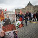 Miembros del partido comunista se reunieron a celebrar el natalicio de Vladimir Lenin (Photo by Natalia KOLESNIKOVA / AFP)
