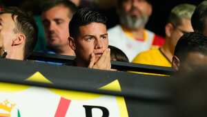 James no jugó ante el Barcelona, por la fecha 3 de LaLiga, pero estuvo en la tribuna de Vallecas (Rayo cayó 2-1).