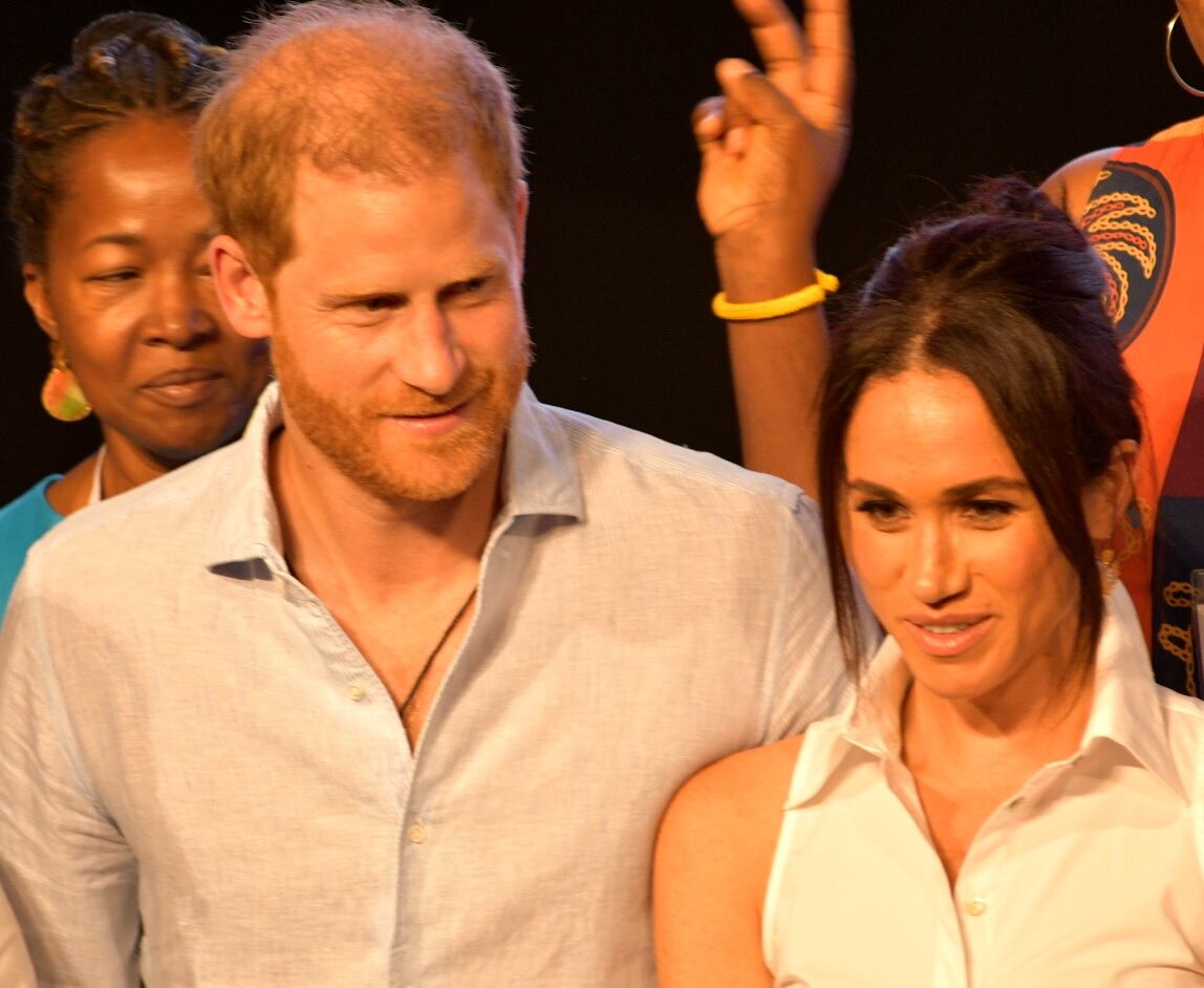 Visita del príncipe Harry y Meghan Markle a Cali, en el teatro Municipal