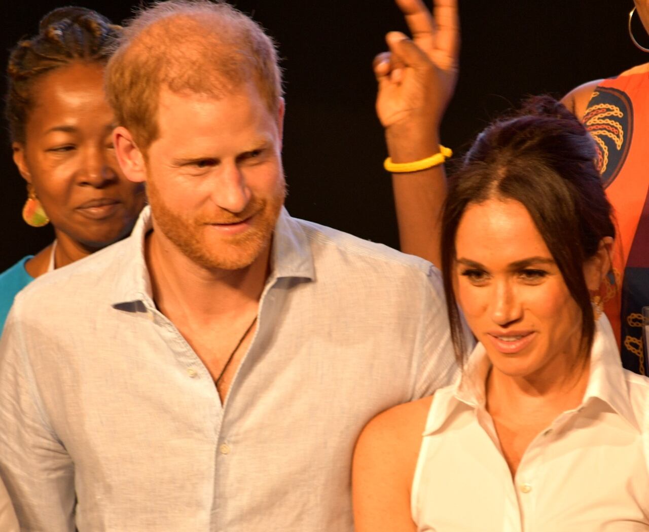 Visita del príncipe Harry y Meghan Markle a Cali, en el teatro Municipal