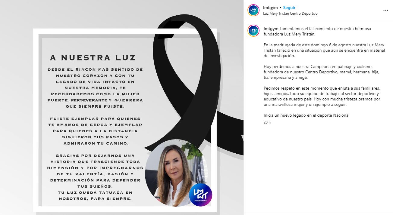 El equipo lamentó lo sucedido y pidió respeto frente al caso que genera luto en el deporte colombiano.