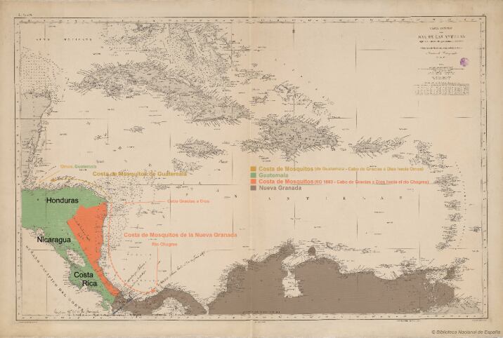 Mapa Colombia y Nicaragua