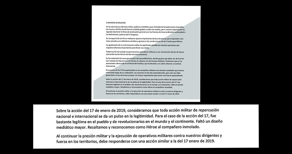 En el escueto pero explosivo documento, se hace el balance de operaciones y se dictan órdenes a futuro para fortalecerse militarmente.