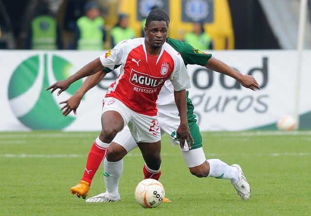 Léider Preciado con los colores de Independiente Santa Fe.