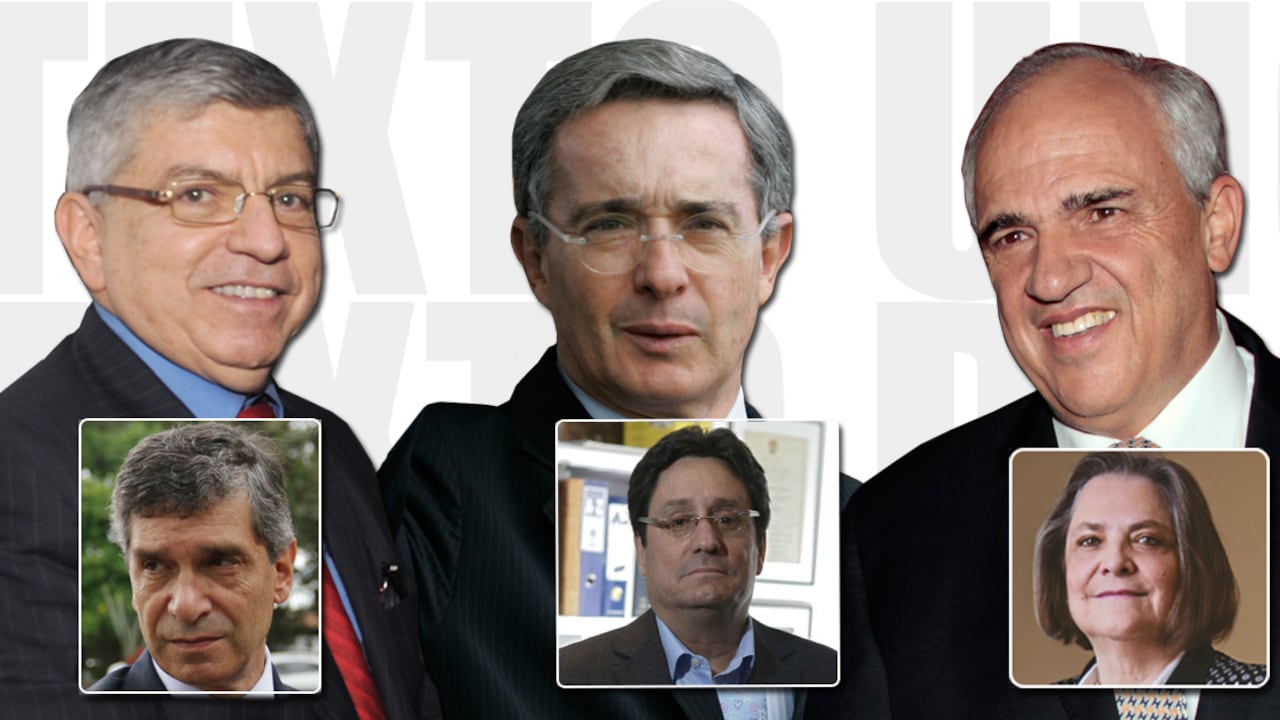 Los expresidentes César Gaviria, Álvaro Uribe y Ernesto Samper; y sus candidatos a la Alcadía de Bogotá: Rafael Pardo, Francisco Santos y Clara López.