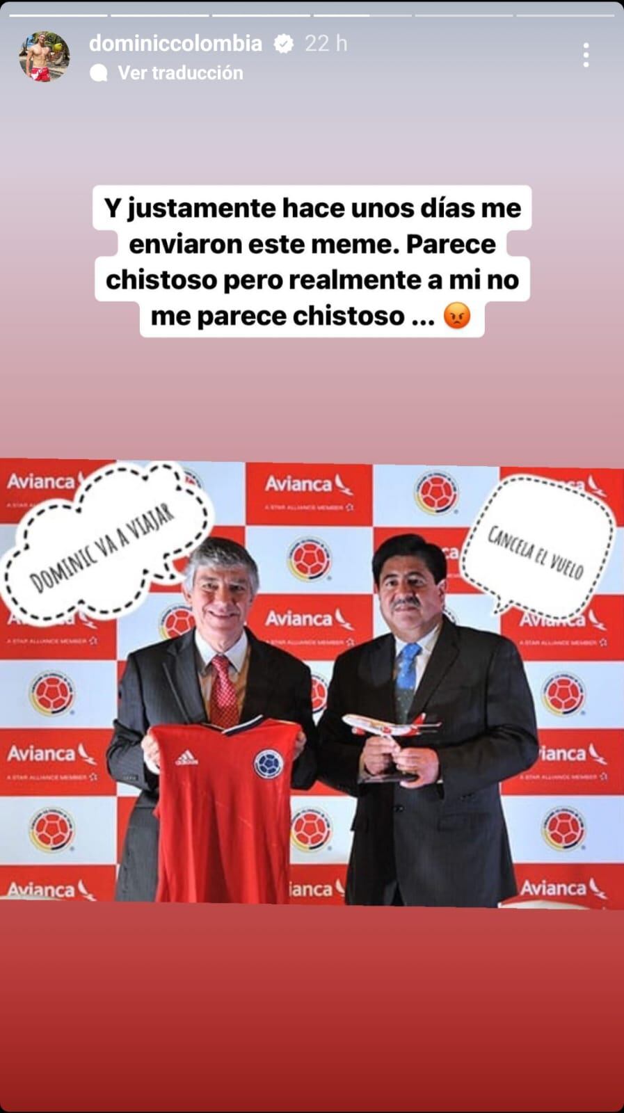 Dominic Wolf reavivó su pleito con la Federación Colombiana de Fútbol. Tomado de @Dominiccolombia