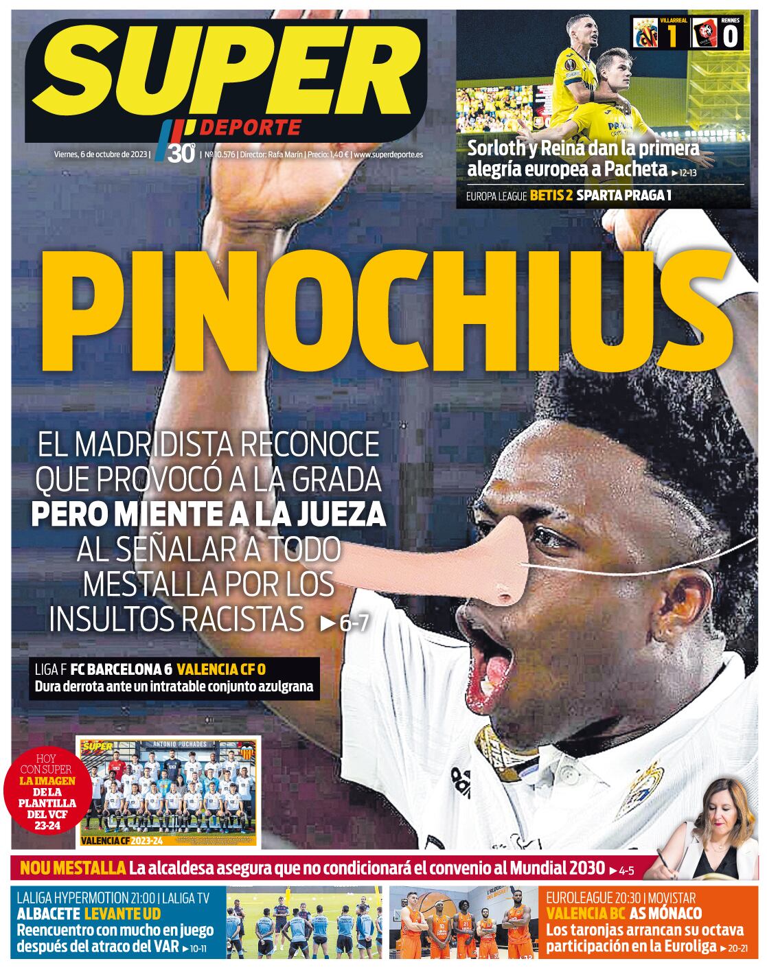 Polémica portada de Superdepor por el caso Vinícius.