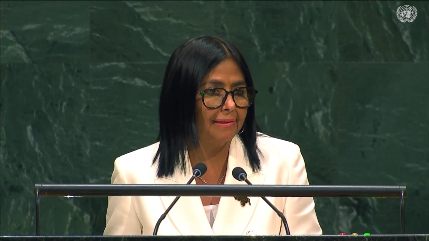 Delcy Rodríguez en la ONU.