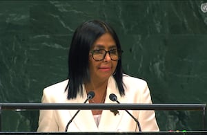 Delcy Rodríguez en la ONU.