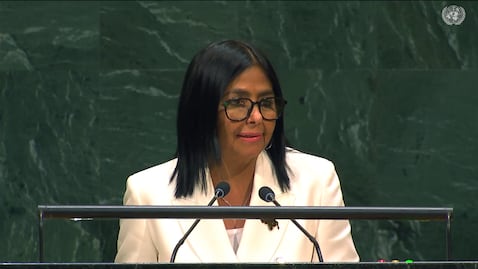Delcy Rodríguez en la ONU.