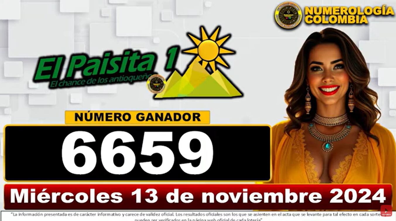 Resultados Lotería Paisita para este 13 de noviembre