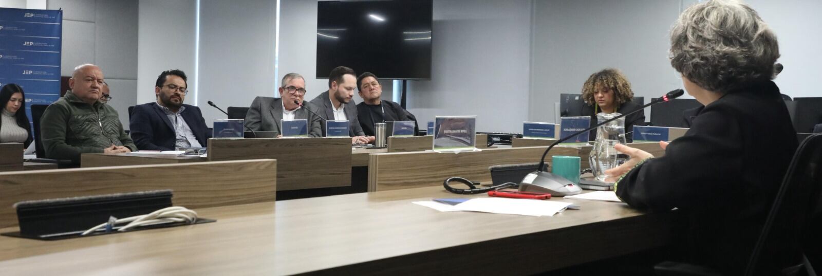 Excomandantes de la guerrilla de las Farc ante la Jurisdicción Especial para la Paz (JEP).