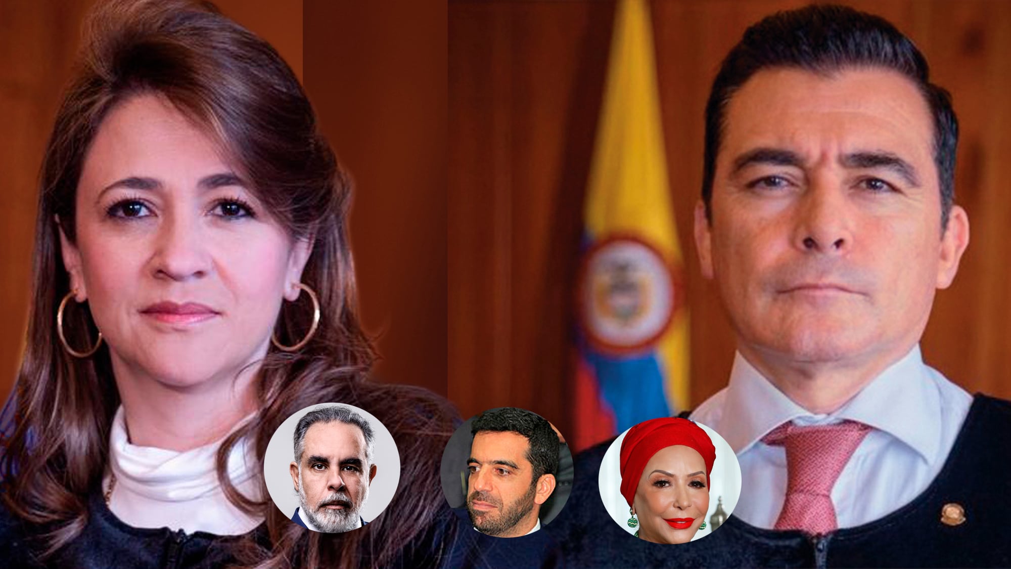 Cristina Lombana y César Reyes, Armando Benedetti, Arturo Char y Piedad Córdoba