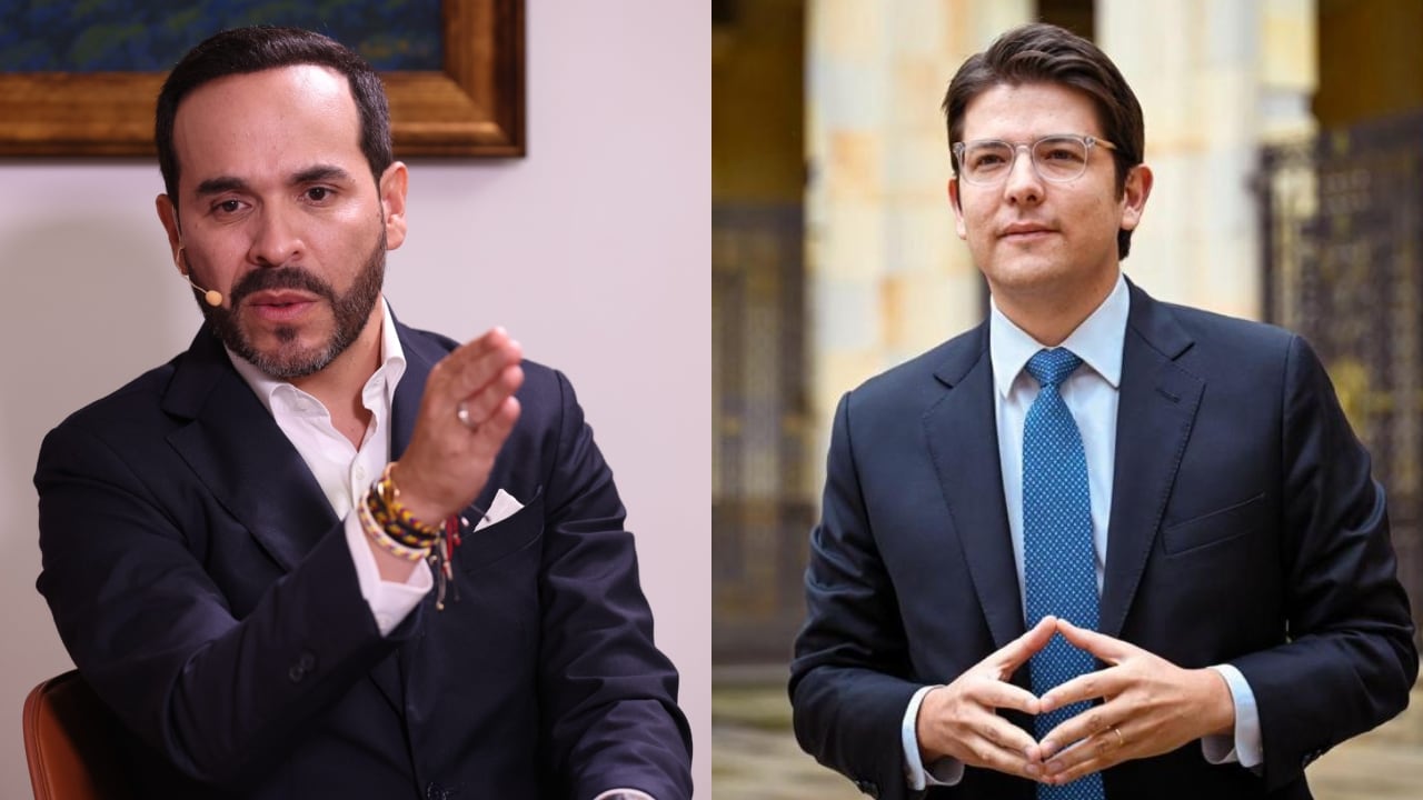 De izquierda a derecha: Abelardo de la Espriella y Miguel Uribe Turbay.
