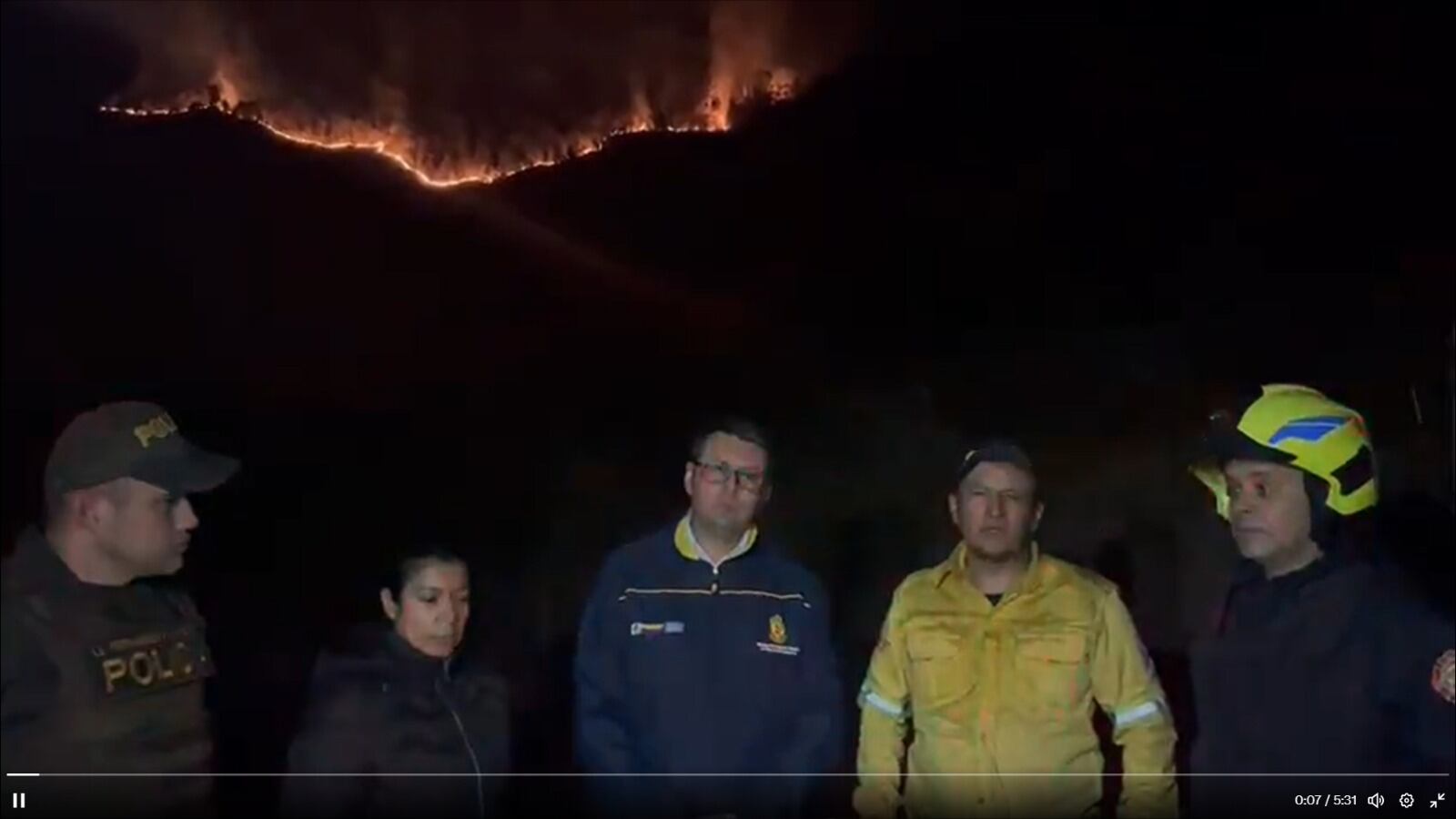 Un incendio se propaga en tres zonas de Nariño.