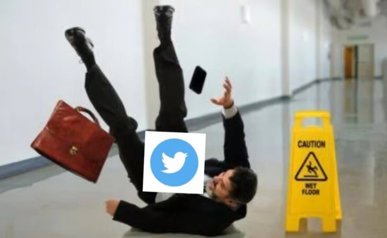 Meme que se burla de la caída de Twitter