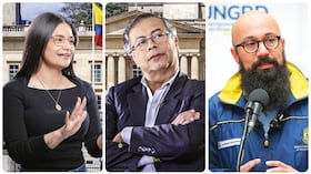 Angie Rodríguez, Gustavo Petro y Carlos Carrillo.