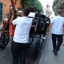 Cocheros en Cartagena denuncian que el vertimiento de sustancia viscosa hace resbalar a los caballos. Foto: Facebook Asociación de Cocheros de Cartagena.