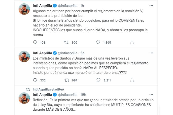 trinos senador Inti Asprilla