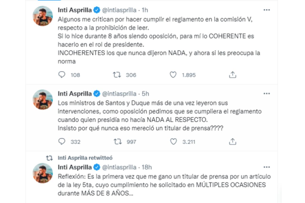 trinos senador Inti Asprilla