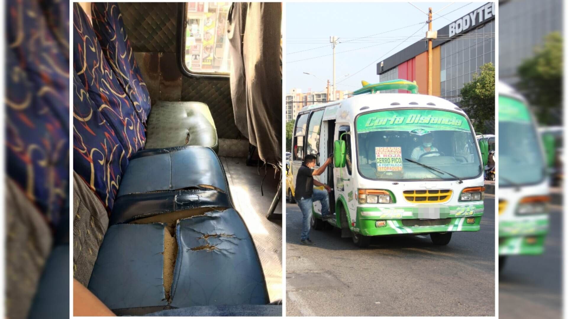 Así estarían los sillones de una buseta en Cúcuta.