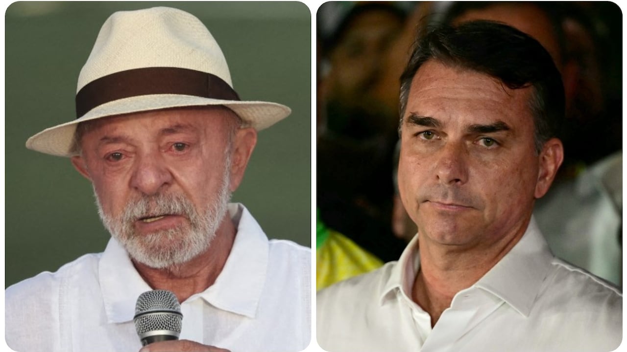 Lula y Flávio Bolsonaro.