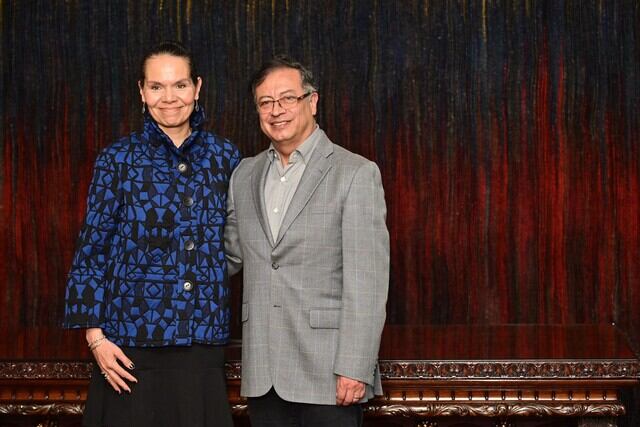 La exministra Astrid Bibiana Rodríguez y el presidente Gustavo Petro.