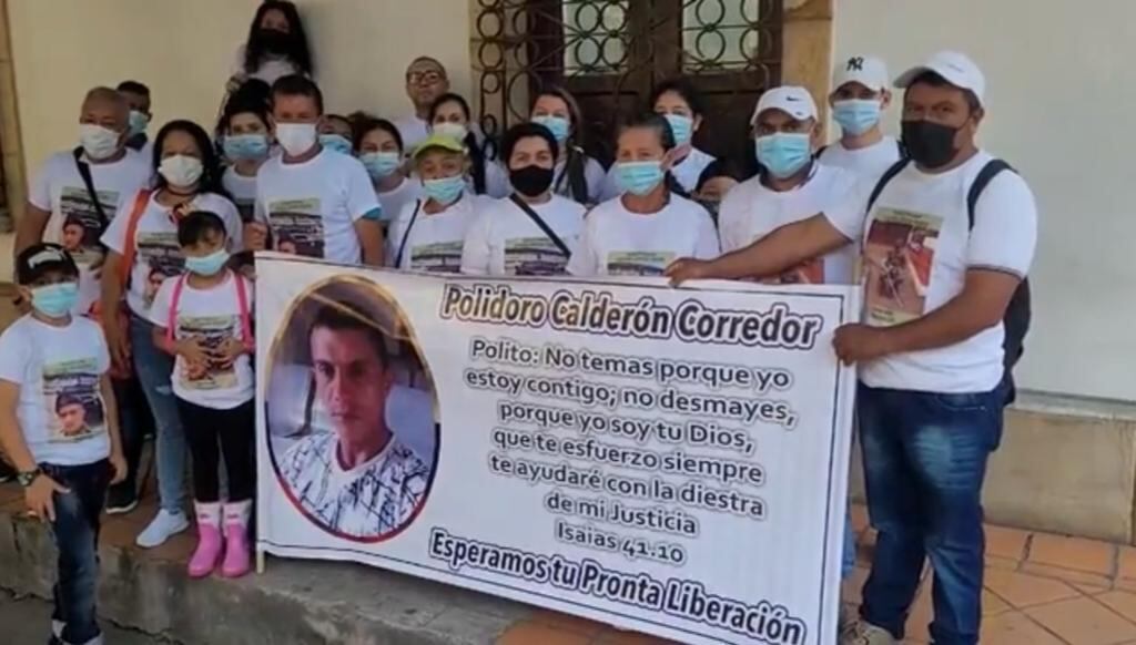 La marcha por la liberación del soldado Polidoro Calderón.