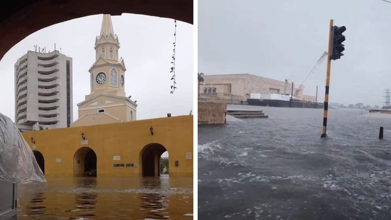 Sitios emblemáticos como la Torre del Reloj estuvieron inundados.