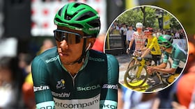 Egan Bernal sorprendió a todos los espectadores usando la camiseta verde.