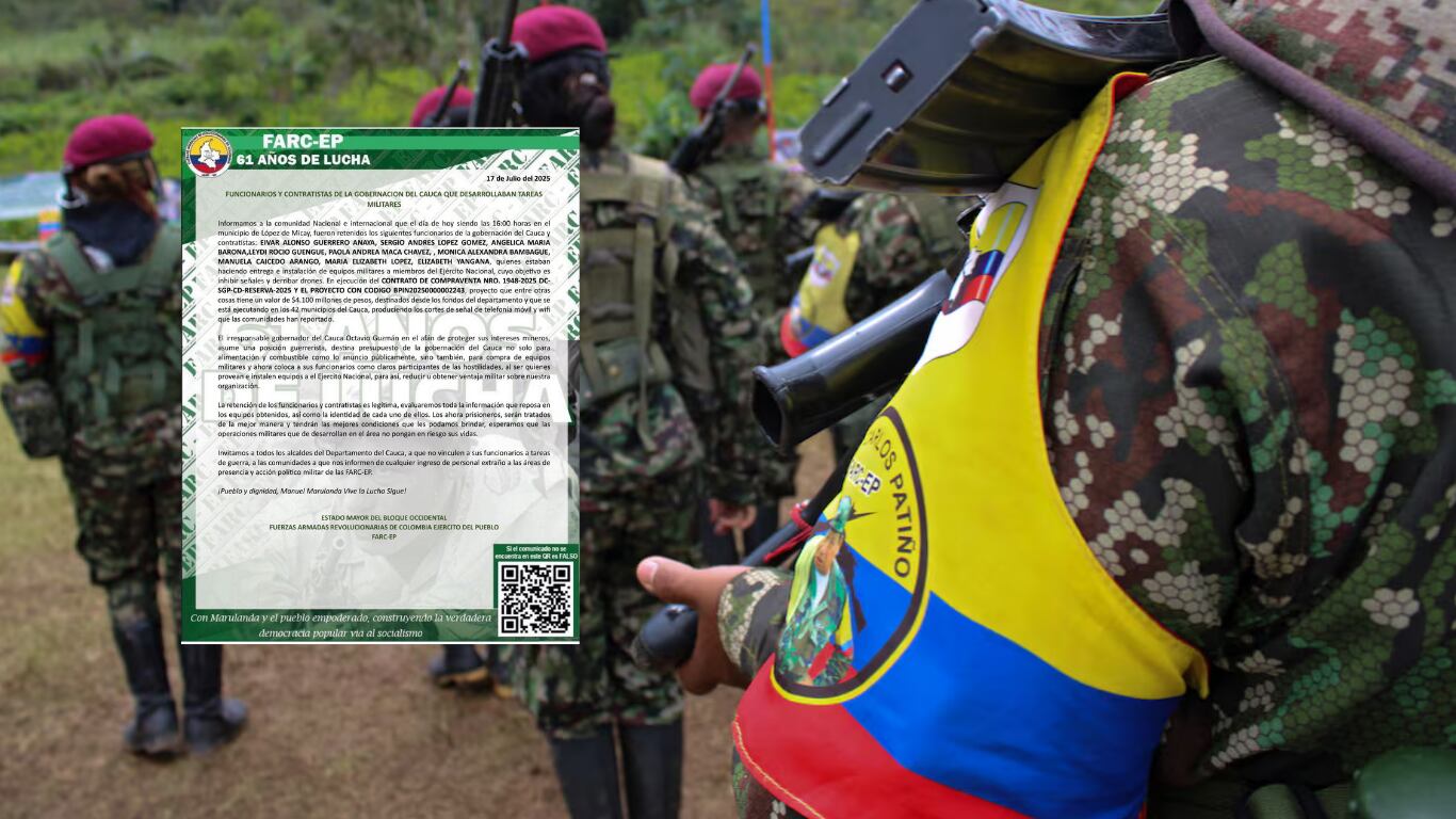 El grupo armado dio a conocer los nombres de los secuestrados.